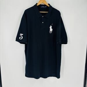 Polo Ralph Lauren Big Pony 3XLT XXXL Men’s Black Polo Shirt Collared #3